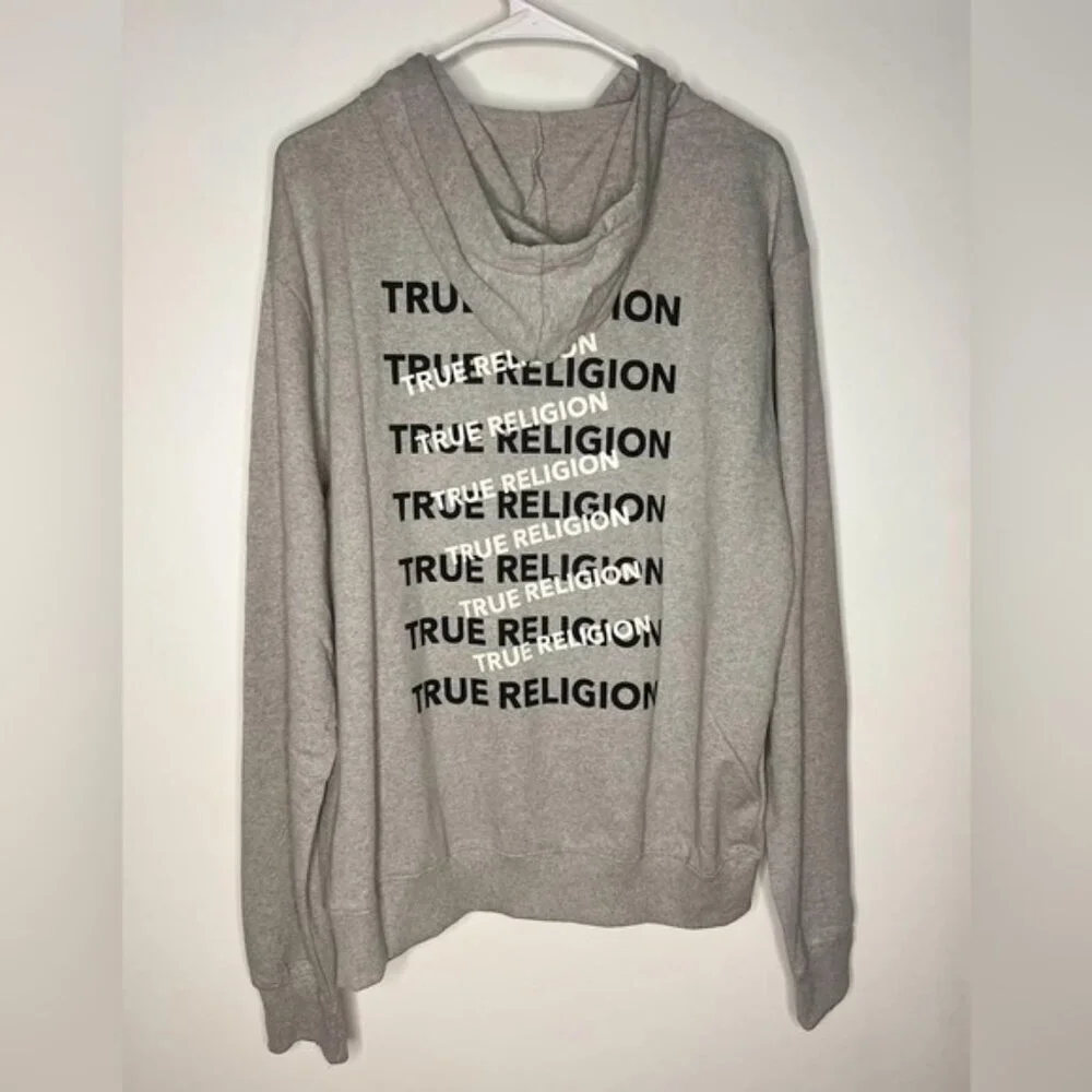 NWT‎ TRUE RELIGION Hoodie Pullover Sweater with Front pocket Style 108212 LARGE